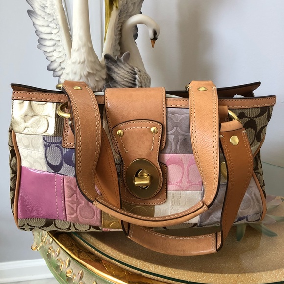 🔥COACH Multicolor Patchwork handbag - Picture 4 of 5
